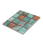 Kupferpatina Keramikfliese mit distressed Finish (Seite)