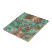 Kupferpatina Keramikfliese mit distressed Finish (Seite)