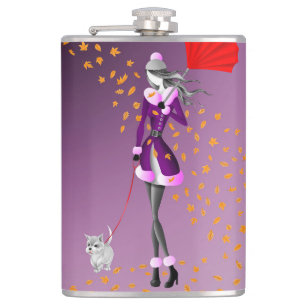 Kupferrain Lila Hüftflasche Flachmann