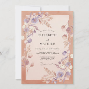 Kupferrose Ätherische Romantische Hochzeit Einladung