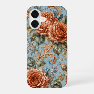 Kupferrosen Vintage-Botanik-Blumen-Handyhülle iPhone 16 Hülle