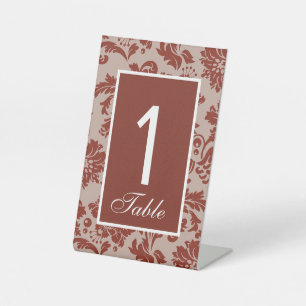 Kupferrost-Damaskus-Hochzeitstisch-Nummernschild  Sockelschild
