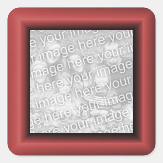 Kupferroter Rand Quadratischer Aufkleber (Vorderseite)