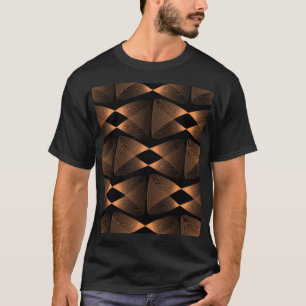 Kupferschattierungen, abstrakte, lineare Fliesen T-Shirt