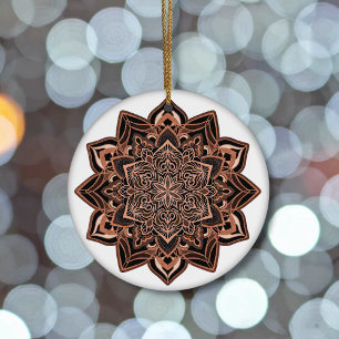 Kupferschneeflocke auf Keramik Ornament
