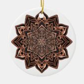 Kupferschneeflocke auf Keramik Ornament (Vorne)