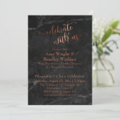 Kupferschwarzmarmor feiert mit unserem Empfang Einladung (Stehend Vorderseite)