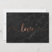 Kupferskript und Schwarzes Marmor Hochzeit speiche Save The Date (Rückseite)