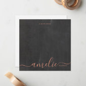 Kupferskriptkalligrafie Monogram-Chalkboard Mitteilungskarte (Vorderseite/Rückseite Beispiel)