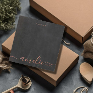 Kupferskriptkalligrafie Monogram-Chalkboard Mitteilungskarte