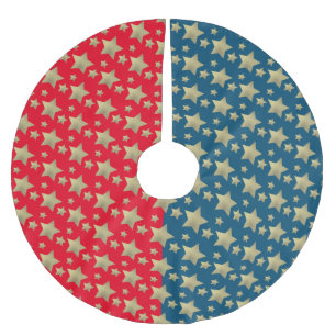 Kupfersterne zum vierten Juli patriotisches Marine Polyester Weihnachtsbaumdecke