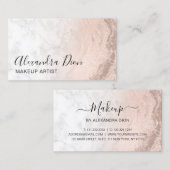 Kupferstich-Rose Gold Glitzer Marmor Makeup-Künstl Visitenkarte (Vorne/Hinten)