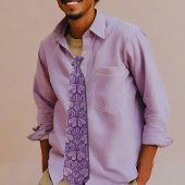 Kupferstickermuster - Lila Blätter Krawatte