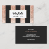 Kupferstreifen-Sequin-Makeup und Haarstiel Visitenkarte (Vorne/Hinten)