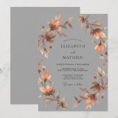 Kupfertafel-Blatt-Hochzeit Einladung (Vorne/Hinten)