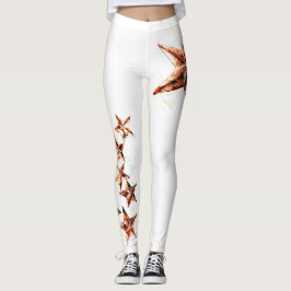 Kupfertöne Grunge Star Leggings