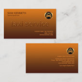 Kupfertöne mit dem Zusatz "Taxi Service" Visitenkarte (Vorne/Hinten)