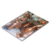 Kupfertöpfe auf dem Markt Notizblock (Linke Seite)