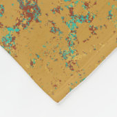 Kupfertürkis-Metallic-Textur Monogramm Fleecedecke (Ecke)