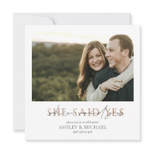 KUPFERTYPOGRAPHIE Sie sagte ja Square Verlobung