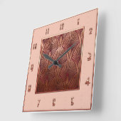Kupferuhr und matte rosa Acrylmauer Quadratische Wanduhr (Winkel)
