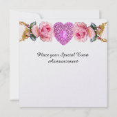 KUPID ANSAMMLUNG PINK ROSES, VALENTINMONOGRAMM EINLADUNG (Rückseite)