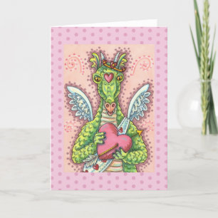 KUPID DRAGON, HERZ UND ARROS FANTASY VALENTINE FEIERTAGSKARTE