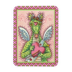 KUPID DRAGON, HERZ UND ARROS FANTASY VALENTINE MAGNET