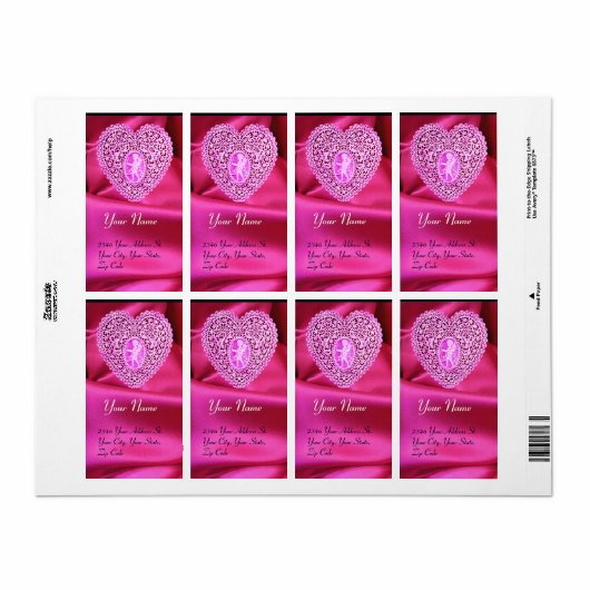 KUPID LACE HERZ, FUCHSIA SILK KLEINE, rosa violett (Vorne)