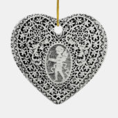 KUPID LACE HERZ KERAMIK ORNAMENT (Hinten)