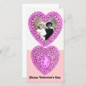 KUPID LACE HERZ, rosa weiß Feiertagskarte (Vorne/Hinten)