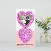 KUPID LACE HERZ, rosa weiß Feiertagskarte (Stehend Vorderseite)