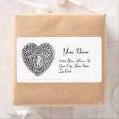 KUPID LACE HERZ, schwarz und weiß (Insitu)