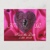 KUPID LACE HERZ SILK FUCHSIA KLOTH, Pink Black