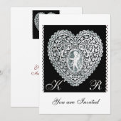 KUPID LACE HERZMONOGRAMM EINLADUNG (Vorne/Hinten)