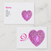 KUPID LACE HERZMONOGRAMM, rosa, fuchsia Visitenkarte (Vorne/Hinten)