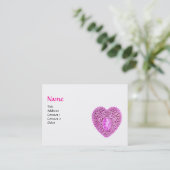 KUPID LACE HERZMONOGRAMM, rosa, fuchsia Visitenkarte (Stehend Vorderseite)