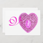 KUPID LACE HERZMONOGRAMM, rotes Fuchsieis Ankündigung (Vorne/Hinten)