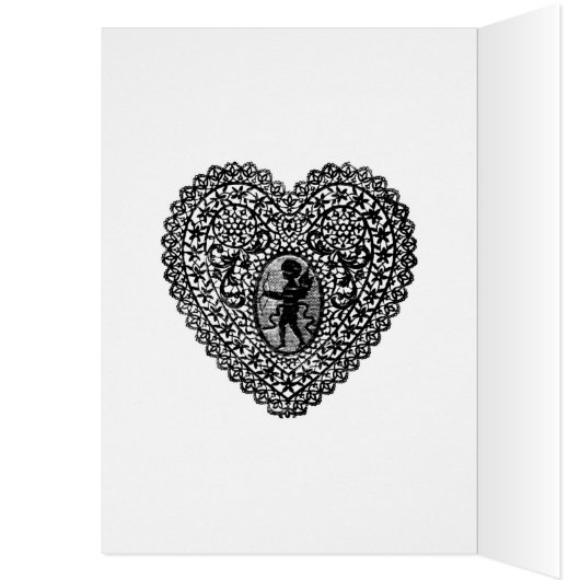 KUPID LACE HERZSILK FUCHSIA KLOTH, Pink Black (Innen (Links))