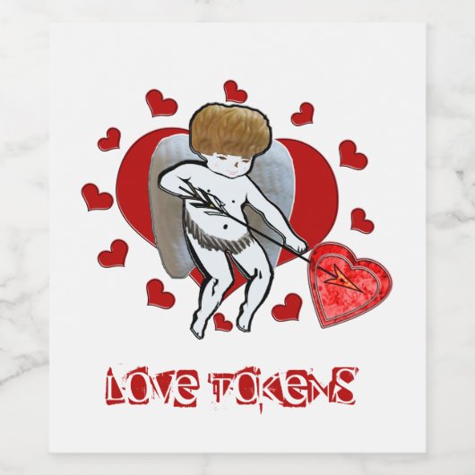 Kupid-Liebe-Token Weinetikett (Einzelnes Label)