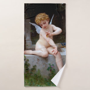 Kupid mit Schmetterling, Bouguereau Badehandtuch
