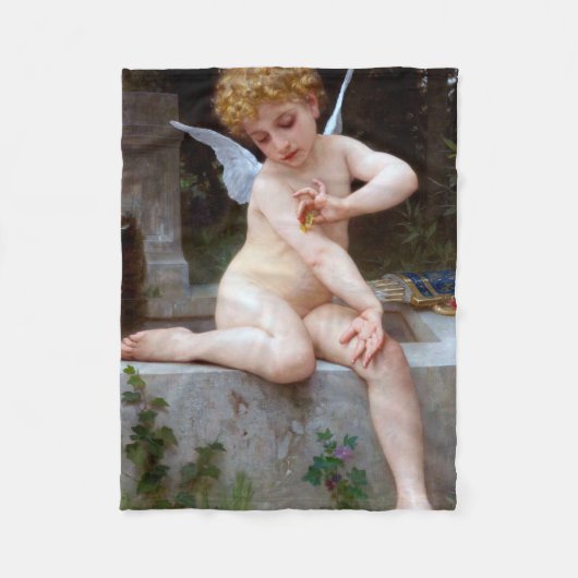 Kupid mit Schmetterling, Bouguereau Fleecedecke (Vorderseite)