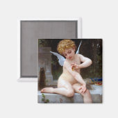 Kupid mit Schmetterling, Bouguereau Magnet (Vorderseite/Rückseite)