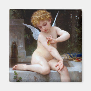 Kupid mit Schmetterling, Bouguereau Magnet