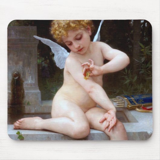 Kupid mit Schmetterling, Bouguereau Mousepad (Vorne)