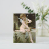 Kupid mit Schmetterling Postkarte (Stehend Vorderseite)