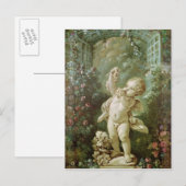 Kupid mit Trauben Postkarte (Vorne/Hinten)