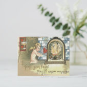 Kupid Toast Heart Fireplace Postkarte (Stehend Vorderseite)