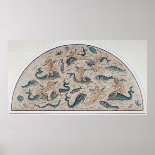 Kupiden, Delphine und Meereswelt aus Utique Poster (Vorne)