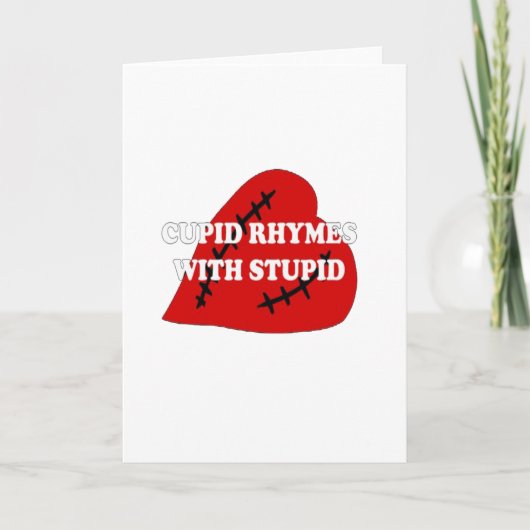 Kupiden Rymnen mit Dummkopf Feiertagskarte (Vorderseite)
